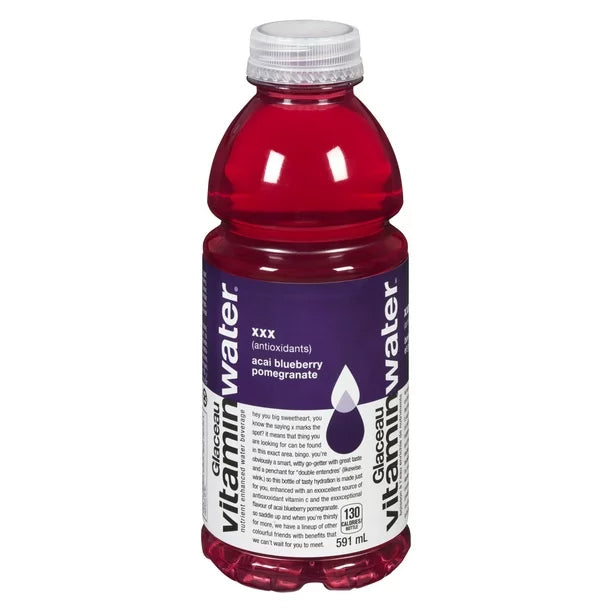 Glaceau - Vitamin Water - Mineral Water - Acai-Blueberry - Bottles