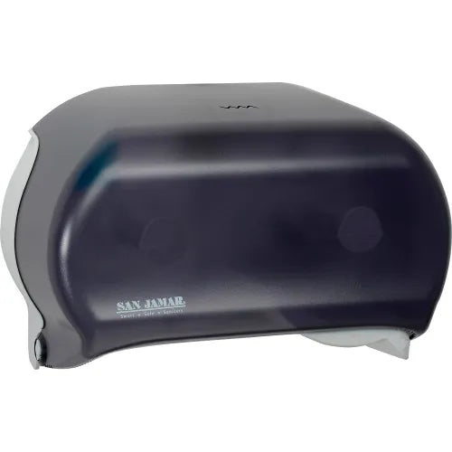 San Jamar R3600TBK Versatwin Double Roll Standard Toilet Tissue Dispenser - Black Pearl