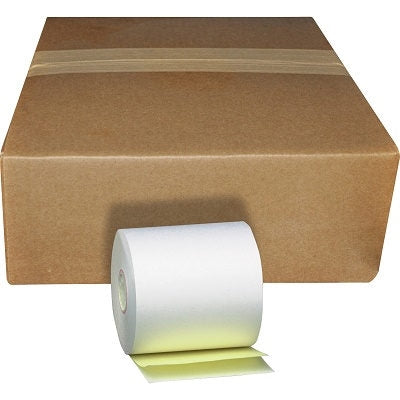 3" x 90' Premium 2 Ply White/Yellow Paper Rolls