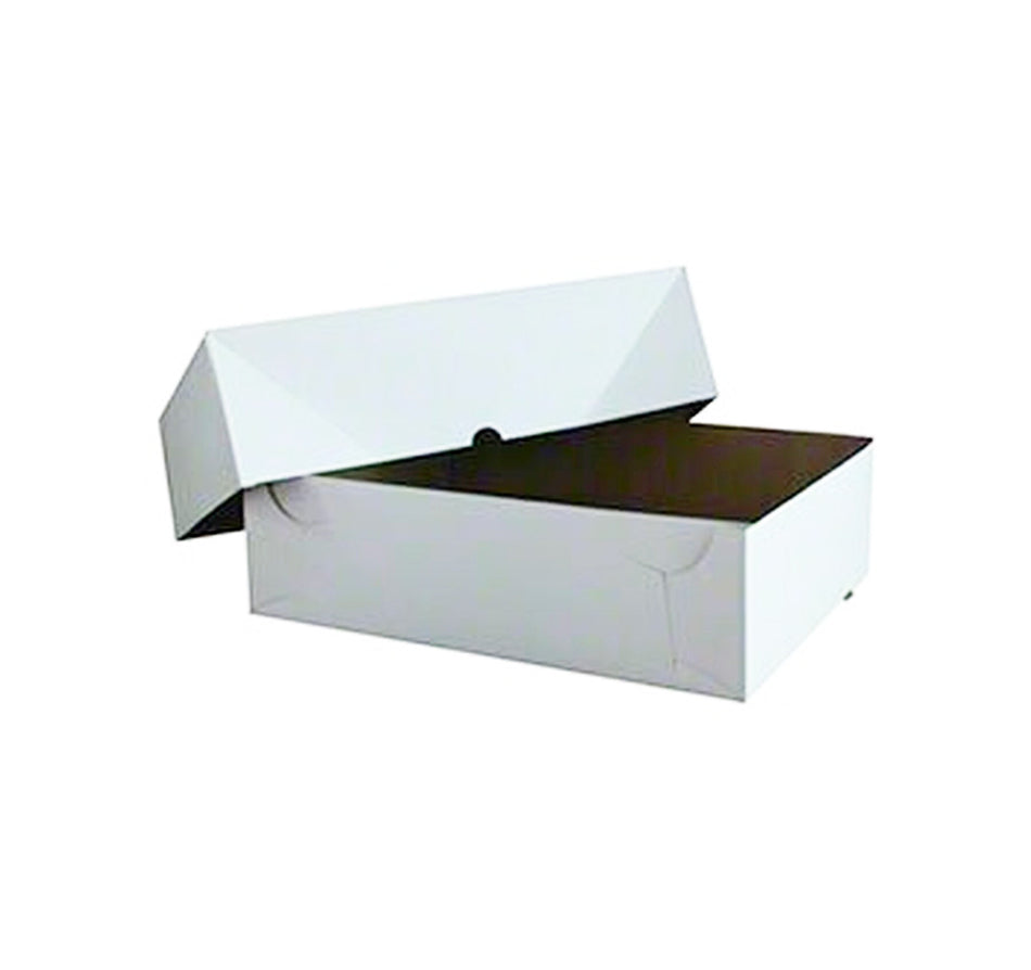 EB - 25 1/8" x 17 1/8" x 5" - 2 Piece, Full Slab, White Cake Box