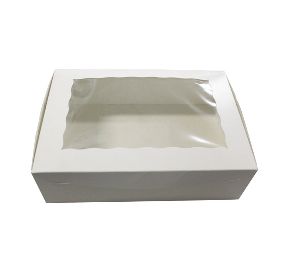 EB - EB-5284A - 14 x 10 x 4 - 12 Cupcake Box with Window - White