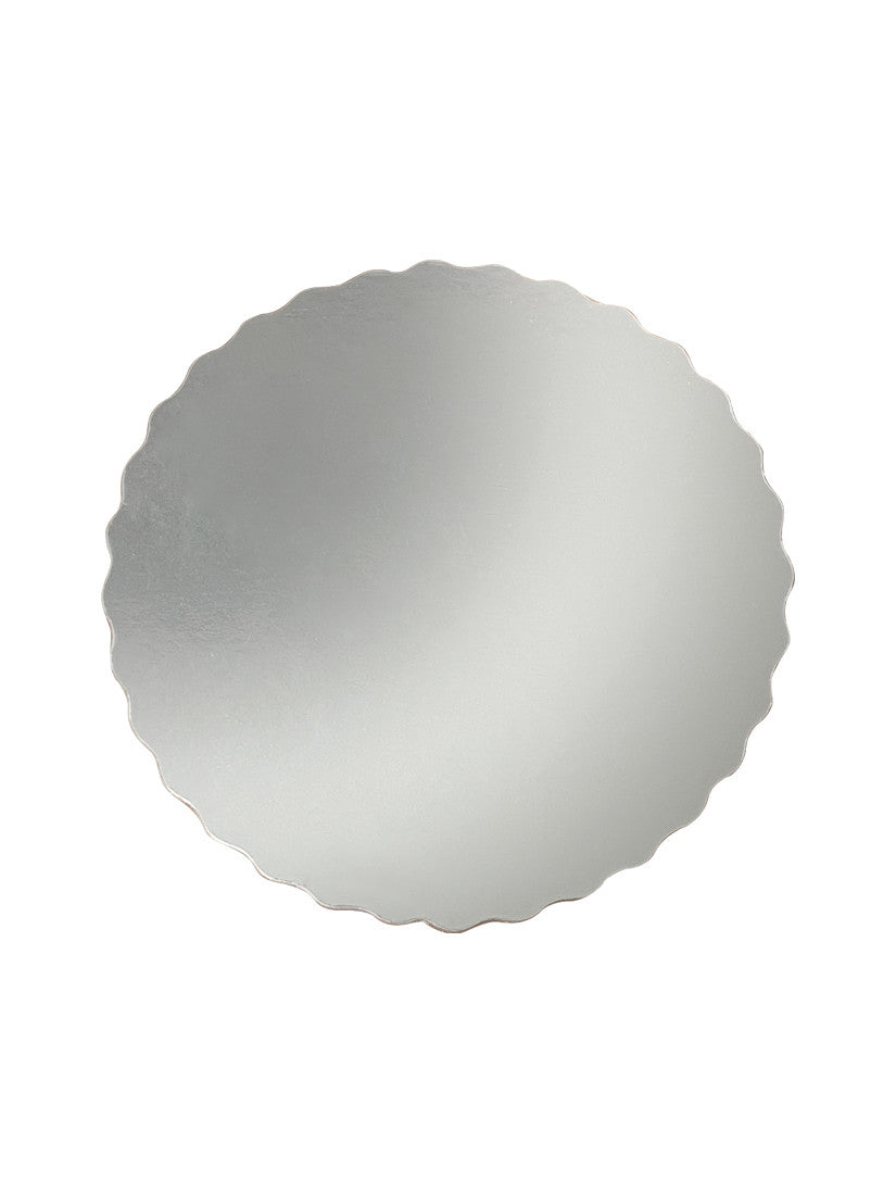 10" x 0.070" - Silver Cake Board Round - Scallop Edge