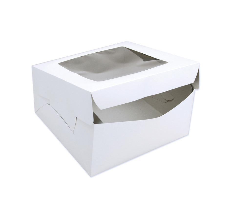 EB - 9" x 9" x 2.5" - White Cake Box With Window