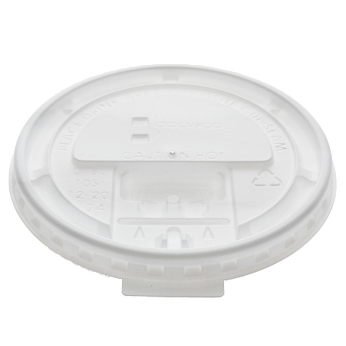 10-24oz White Tear Back Lids - Flat