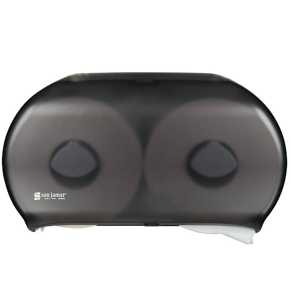 San Jamar R4000TBK Twin Classic 9" Double Roll Jumbo Toilet Tissue Dispenser - Black Pearl