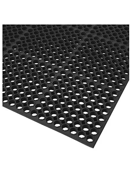 36" x 60" Black Rubber Straight Edge Anti-Fatigue Floor Mat