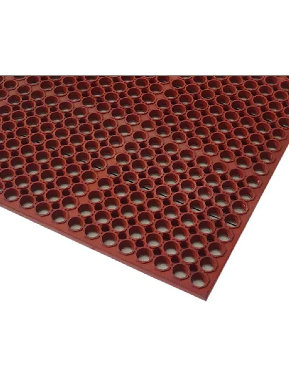 36" x 36" Red Rubber Straight Edge Anti-Fatigue Floor Mat