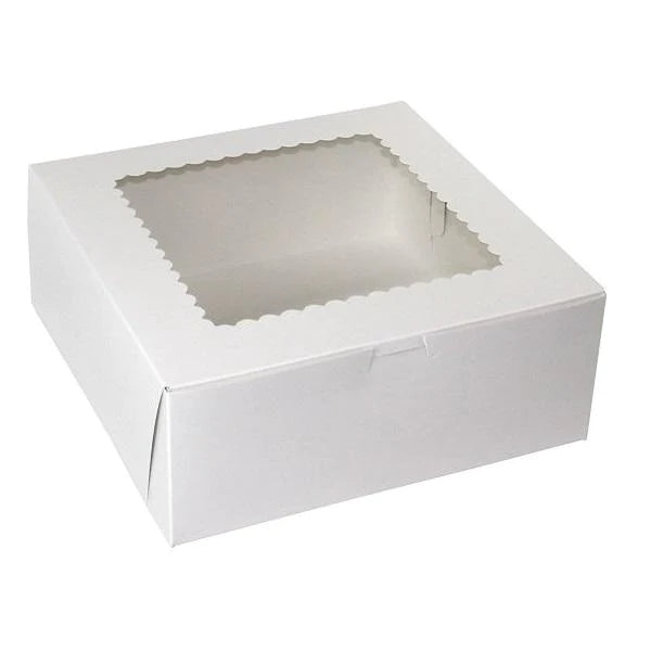 EB - 5282A - 10 x 10 x 4 - 6 Cupcake Box with Window - White