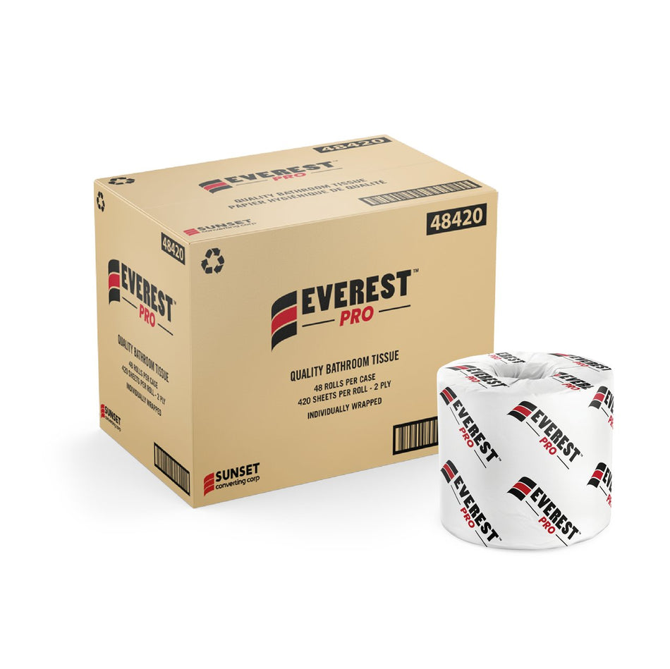 Everest PRO Toilet Paper 48 Rolls, 420 Sheets per Roll