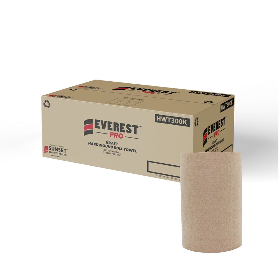 Everest Pro - HWT300K - 8"x300' Kraft Hand Paper Hand Towels