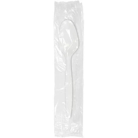 White Heavy Weight Individually Wrapped Tea Spoons