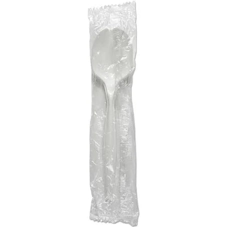 White Medium Individually Wrapped Soup Spoons