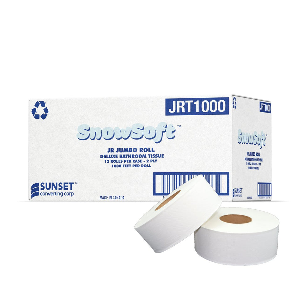 Snow Soft - JRT 2 Ply Bathroom Tissue Roll - 1000' - JRT1000