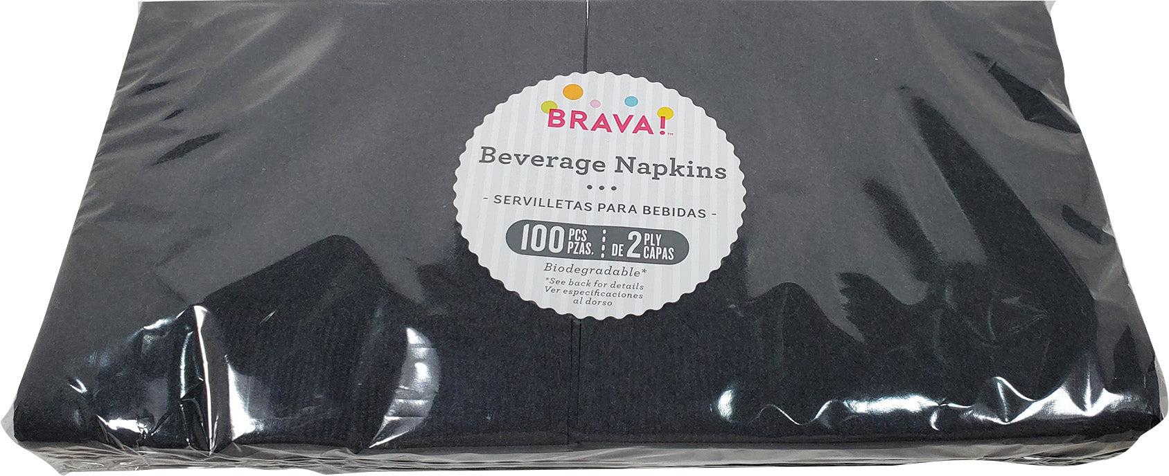 Amscan - 2 ply - Black - Cocktail Napkins