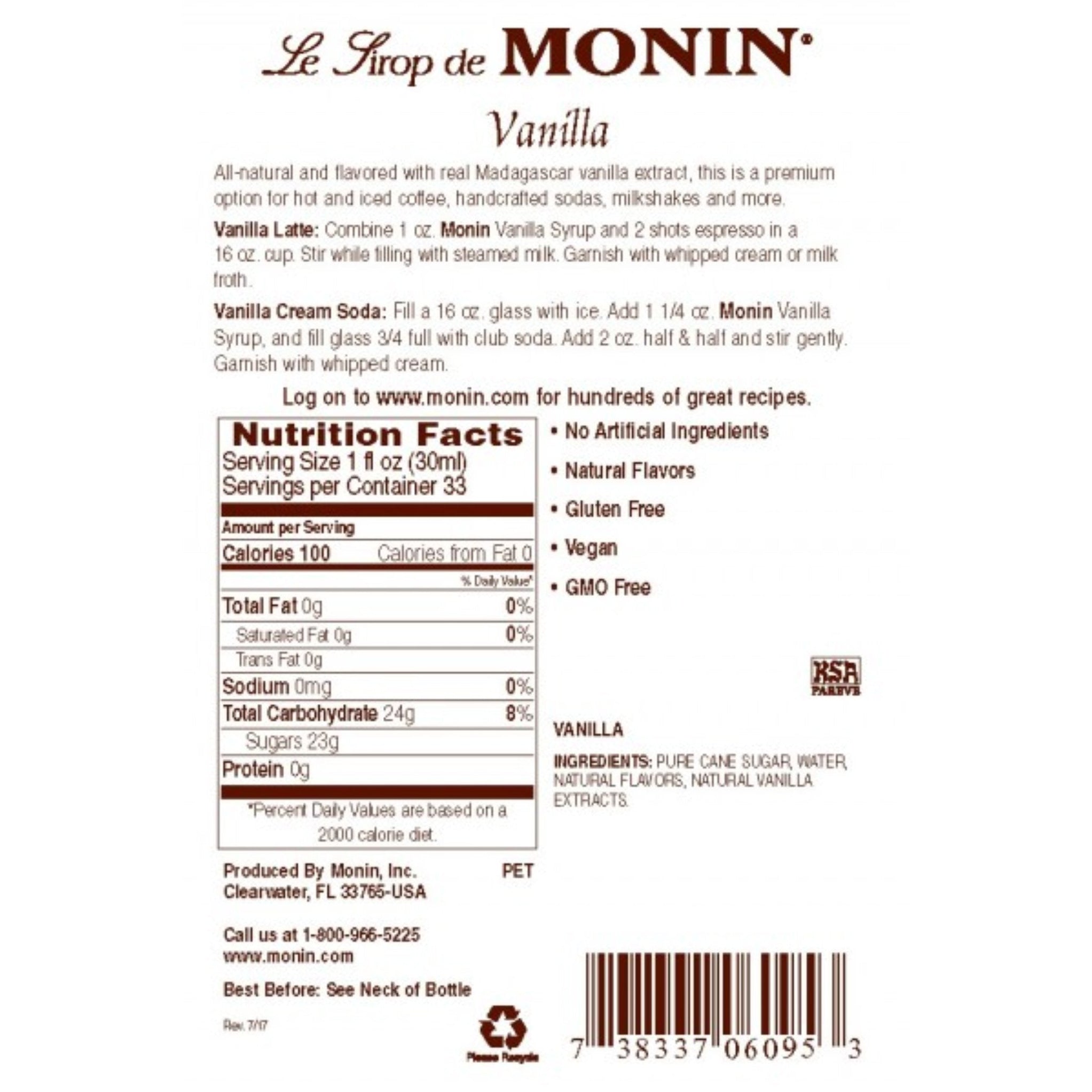 Monin - Vanilla Syrup