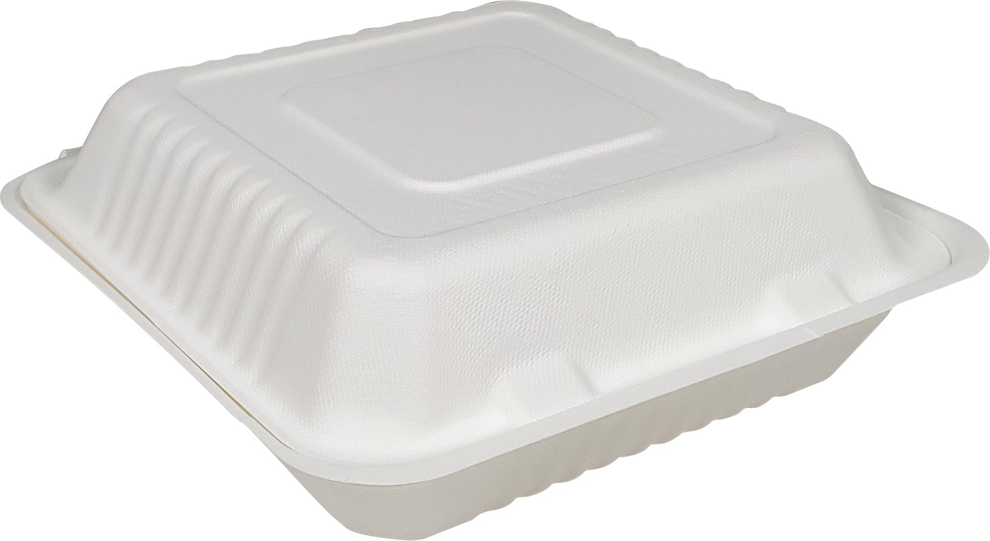 Eco-Craze - Bagasse Clamshell Container - 9x9x3" - 3 Comp