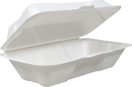 Eco-Craze - Hot Dog - 8.45"x4.72"x2.77" - Bagasse Hinged Conatiner